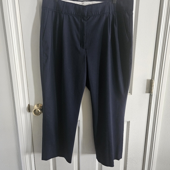 NWOT J.Crew Crochet Trim Navy Trousers - Picture 1 of 8